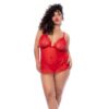 Babydoll rojo de encaje para mujer